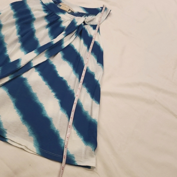 MICHAEL Michael Kors White, Blue & Torquoise Striped Tank Size: S/P - Picture 7 of 8